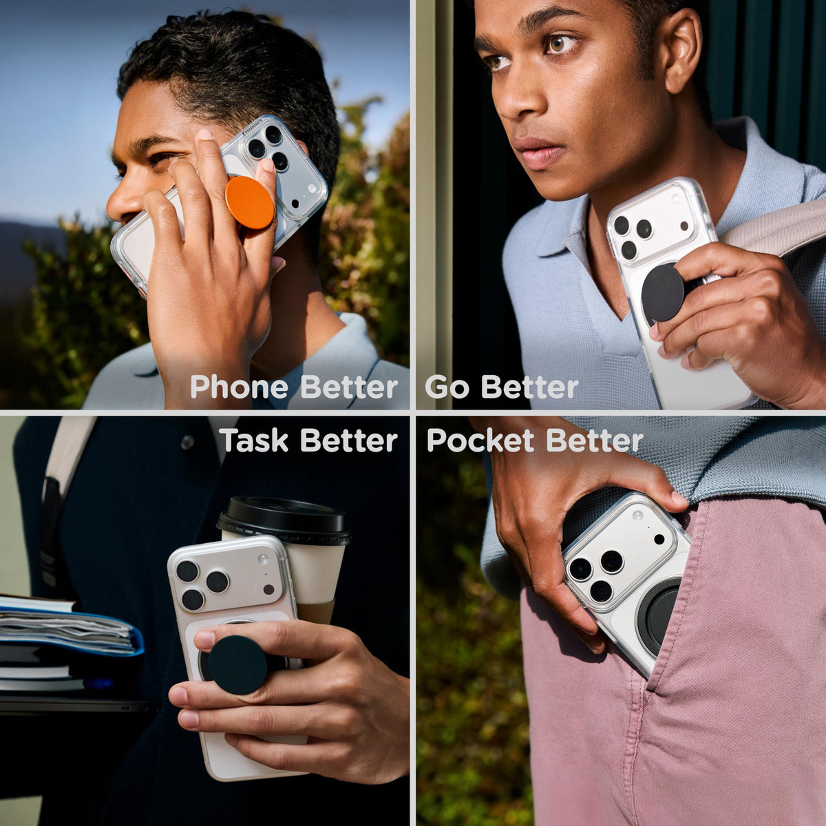 PopSockets Low-Pro Grip for MagSafe, Thin Profile- Gunmetal
