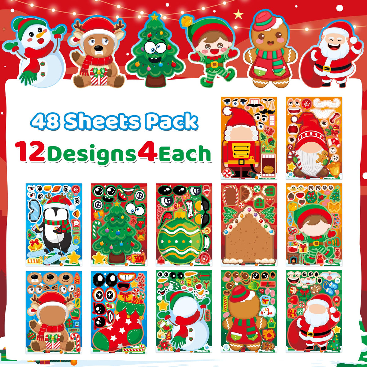 Stickers for Kids Toddler Party Favors Crafts - 48 Sheets