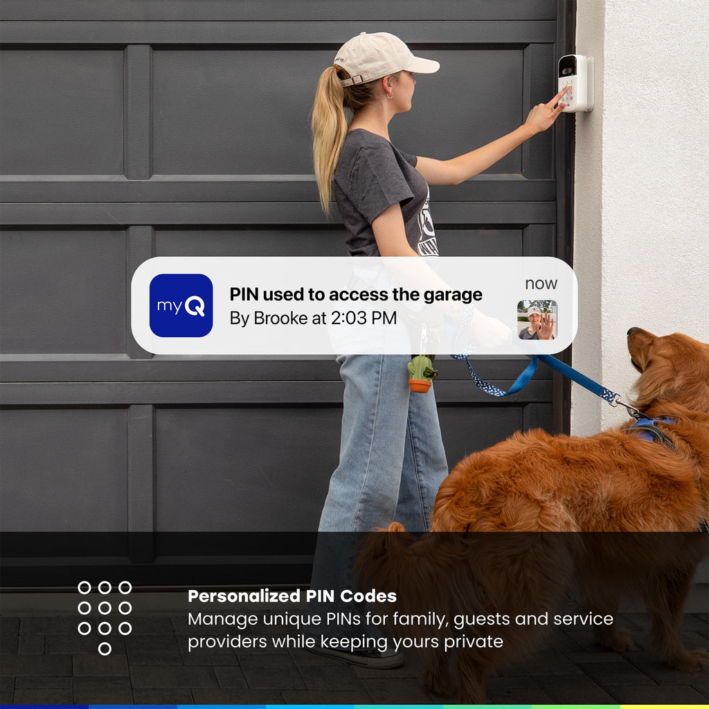 myQ Smart Garage Door Video Keypad with Wide-Angle Camera,Customizable PIN Codes,and Smartphone Control–Take Charge of Your Garage Access Works with Chamberlain, LiftMaster and Craftsman openers,White