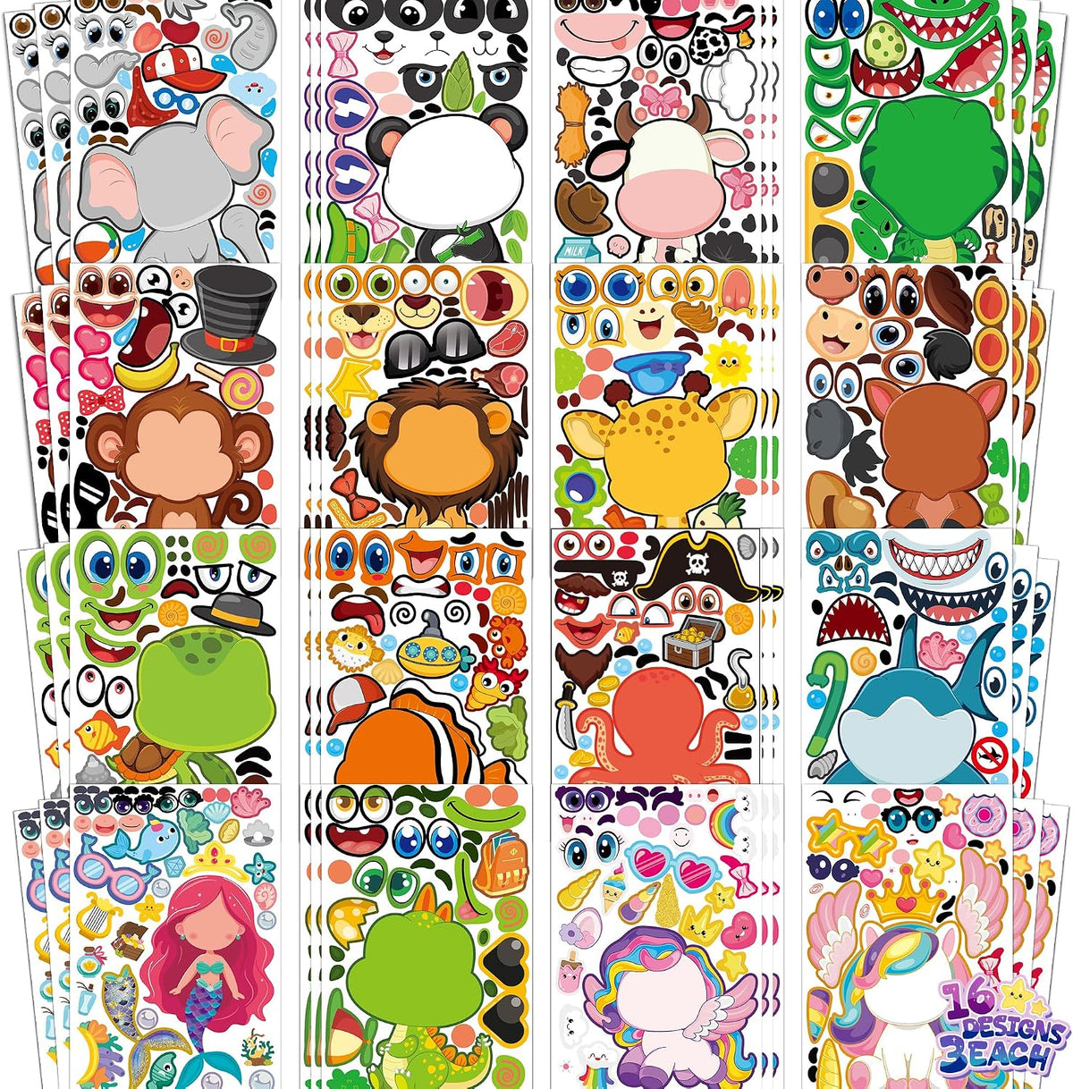Stickers for Kids Toddler Party Favors Crafts - 48 Sheets
