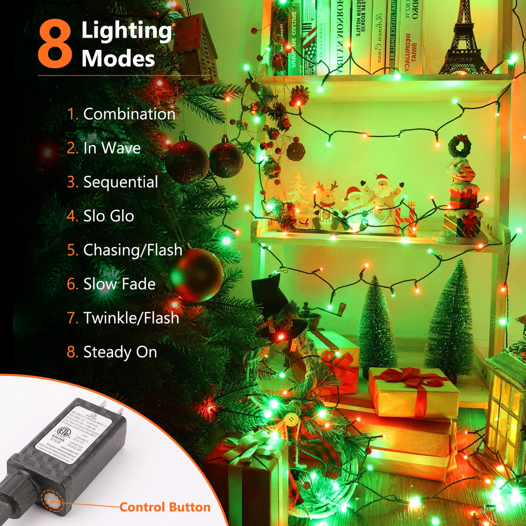 Brizled LED Halloween Lights Indoor Outdoor Orange & Purple String Light