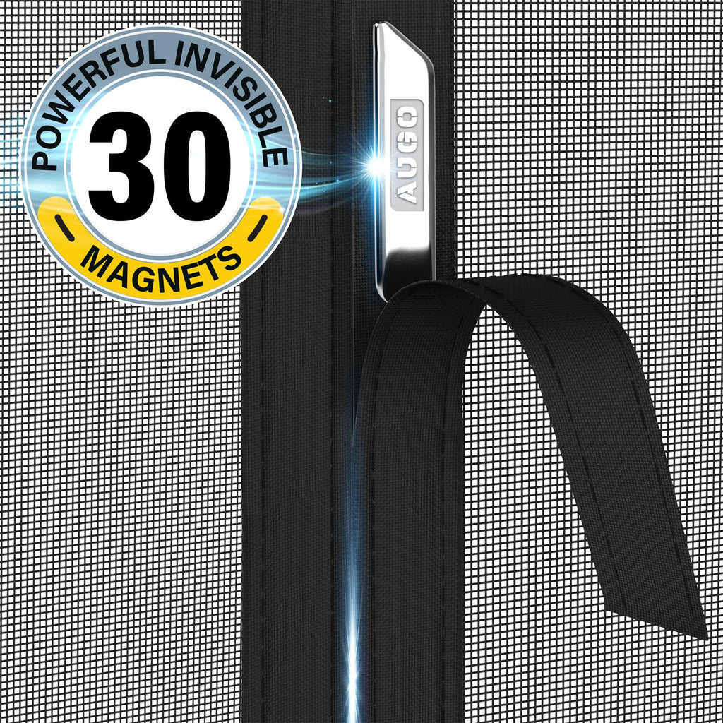 AUGO Magnetic Screen Door - Self Sealing, Heavy Duty, Hands Free Mesh Partition Keeps Bugs Out - Pet and Kid Friendly - Patent Pending Keep Open Feature - 38 Inch x 83 Inch
