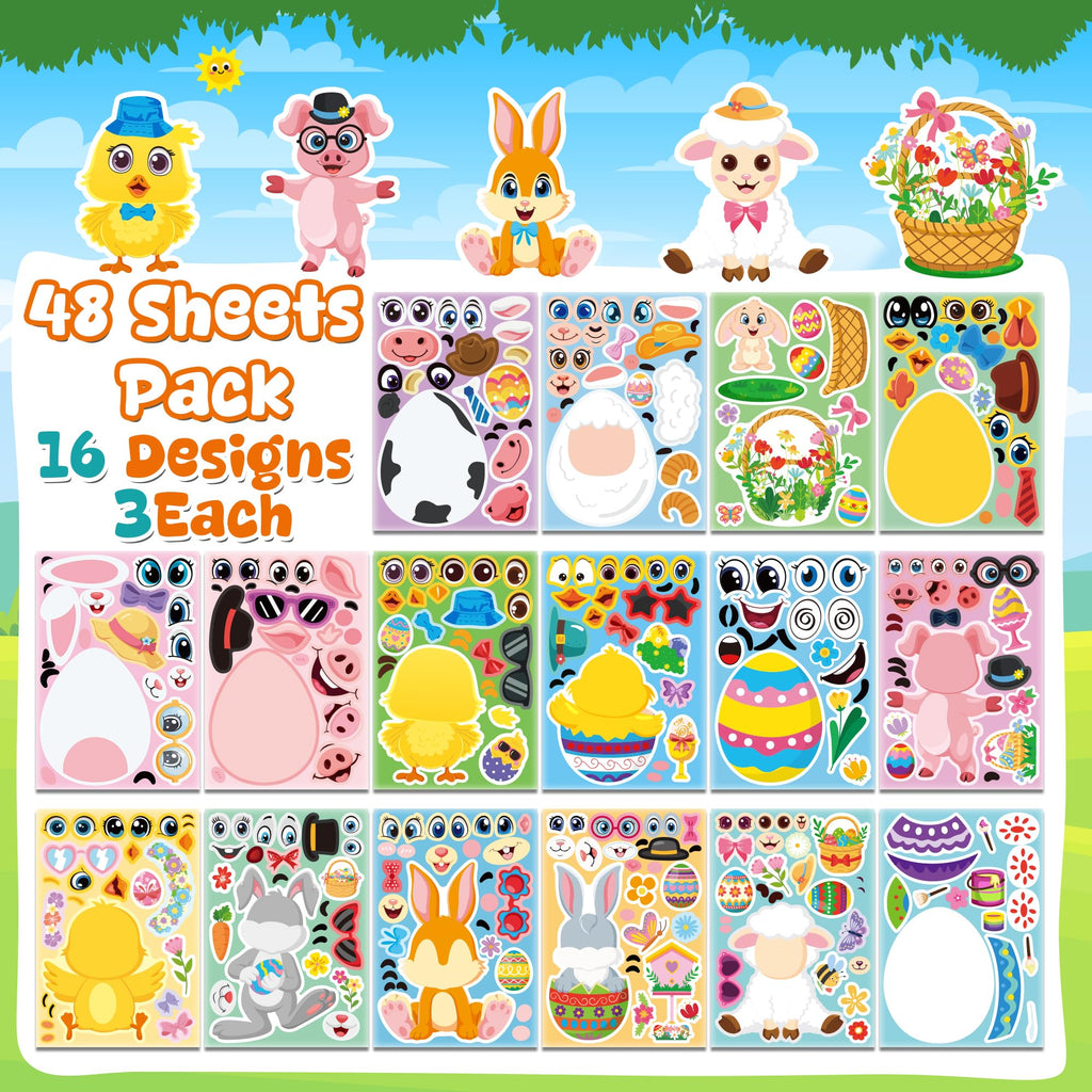 Stickers for Kids Toddler Party Favors Crafts - 48 Sheets