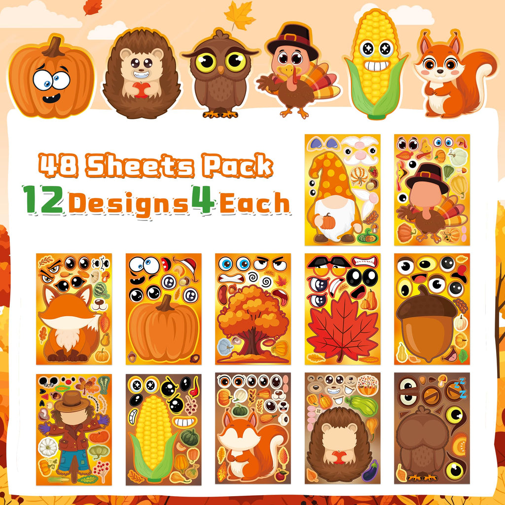 Stickers for Kids Toddler Party Favors Crafts - 48 Sheets
