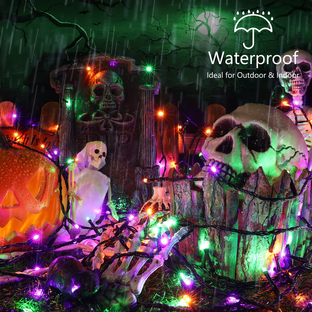 Brizled LED Halloween Lights Indoor Outdoor Orange & Purple String Light