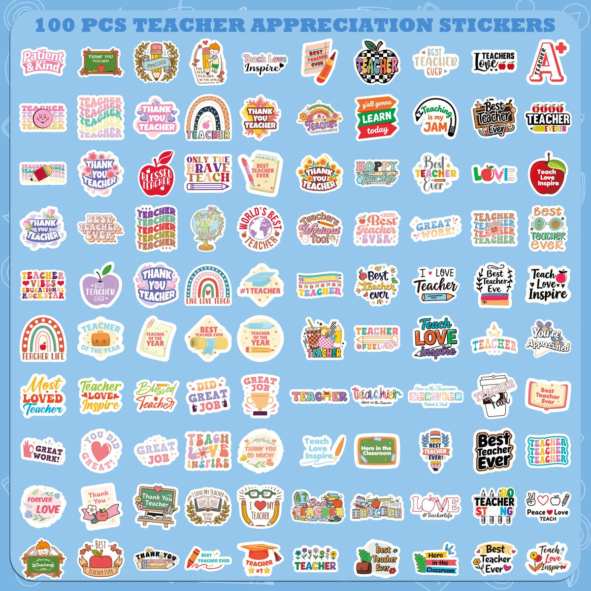 OHOME Fall Stickers | 100 PCS Thanksgiving Stickers for Kids - Vinyl Thanksgiving Games Toys Gifts Activities Essentials Party Favors Supplies - Friendsgiving Crafts Bulk for Classroom Home
