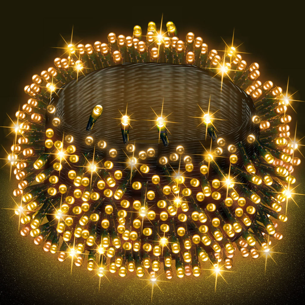 DAZZLE BRIGHT Halloween 300 LED String Lights, 100FT String Lights with 8 Lighting Modes, Halloween Decorations for Party Carnival Supplies, Outdoor Yard Garden Decor (Purple & Orange)