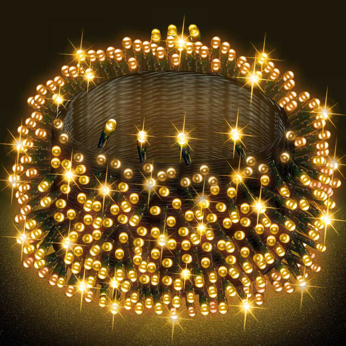 DAZZLE BRIGHT Halloween 300 LED String Lights, 100FT String Lights with 8 Lighting Modes, Halloween Decorations for Party Carnival Supplies, Outdoor Yard Garden Decor (Purple & Orange)