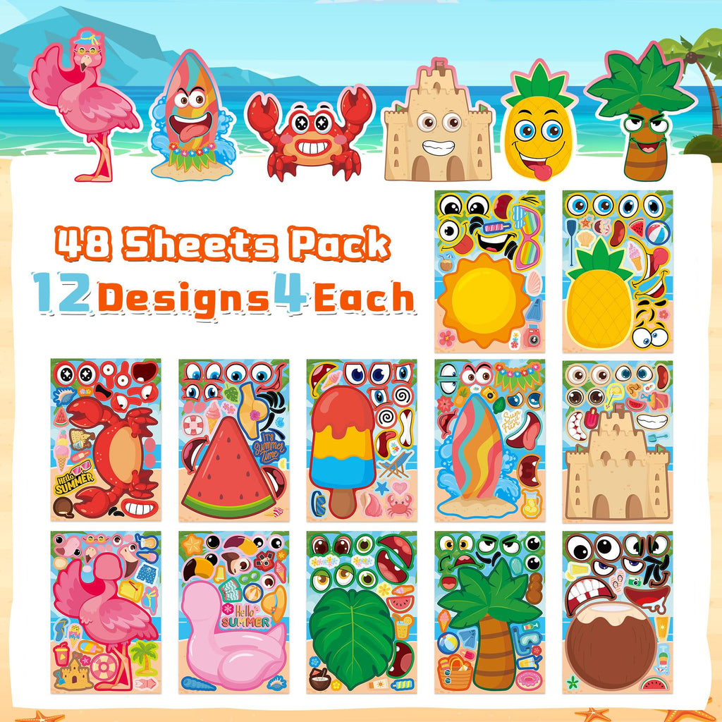 Stickers for Kids Toddler Party Favors Crafts - 48 Sheets