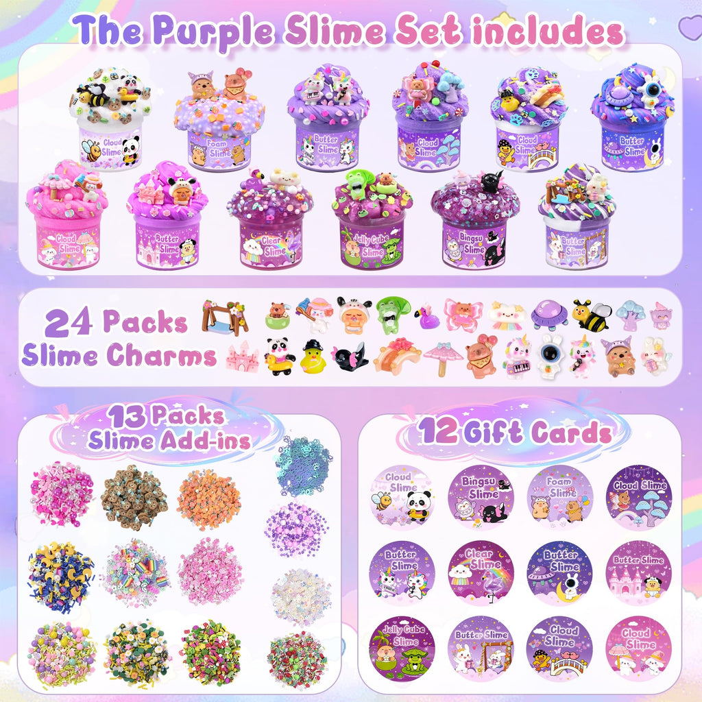 6-Pack Pink Slime Kit for Girls, Cloud Butter Squishy Birthday Gift Set