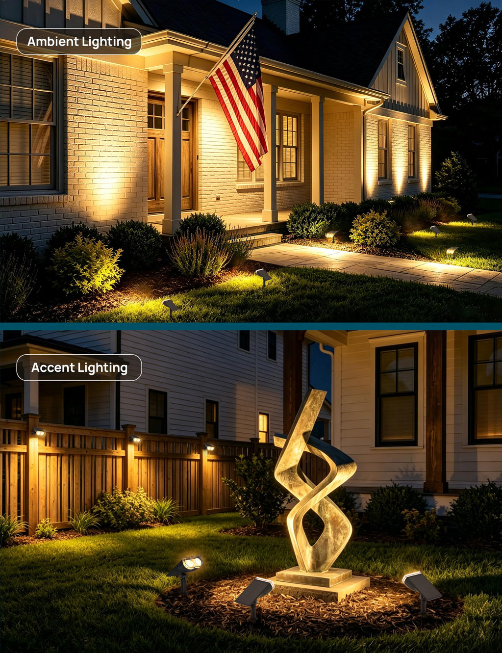 Linkind Halloween Solar Lights Outdoor Spotlight Waterproof RGB 2 Pack