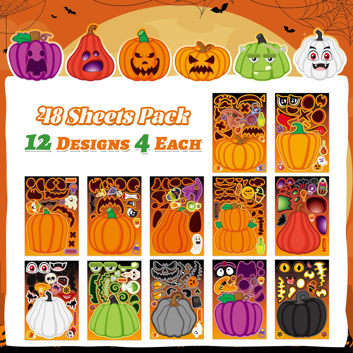 Stickers for Kids Toddler Party Favors Crafts - 48 Sheets