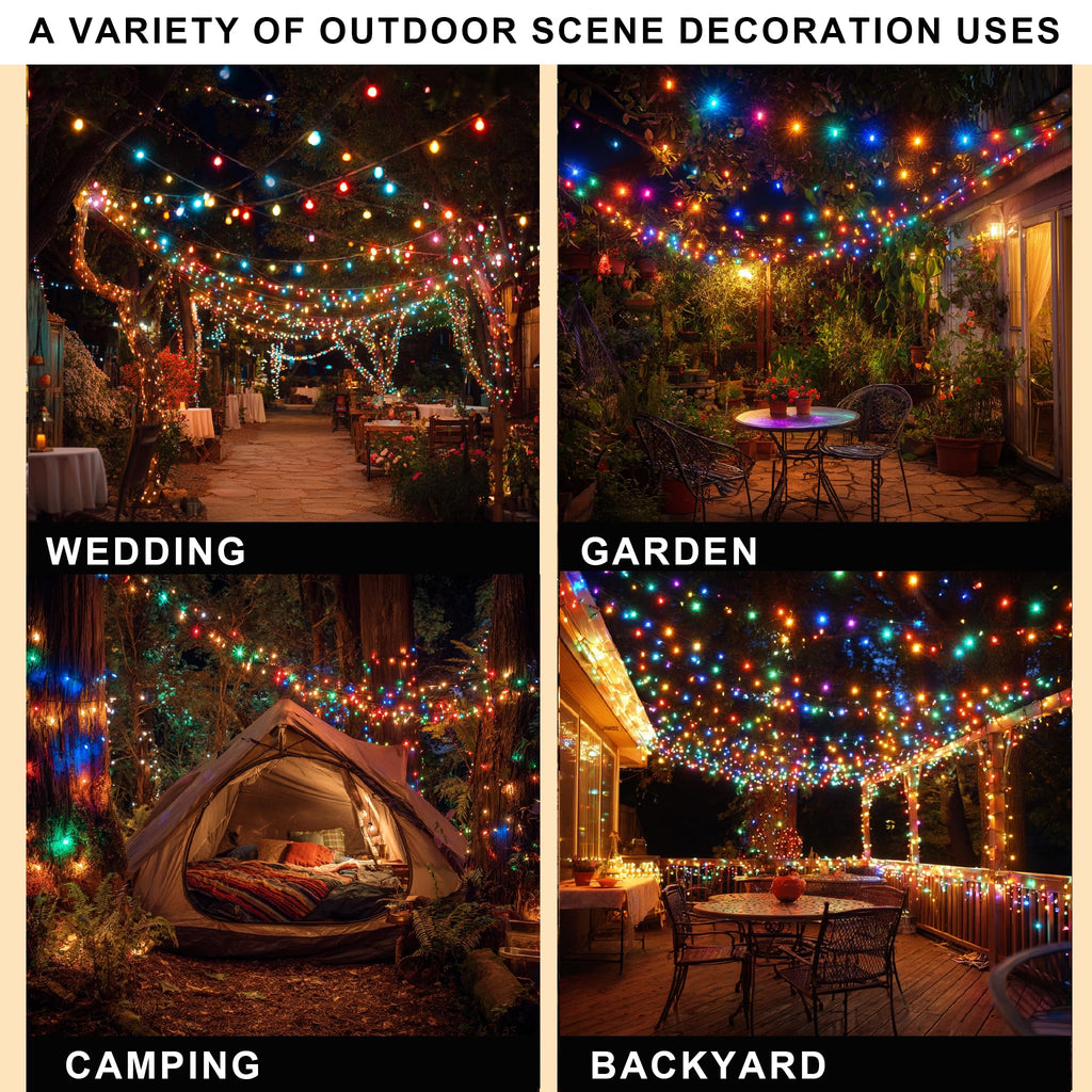 DAZZLE BRIGHT Halloween 300 LED String Lights, 100FT String Lights with 8 Lighting Modes, Halloween Decorations for Party Carnival Supplies, Outdoor Yard Garden Decor (Purple & Orange)
