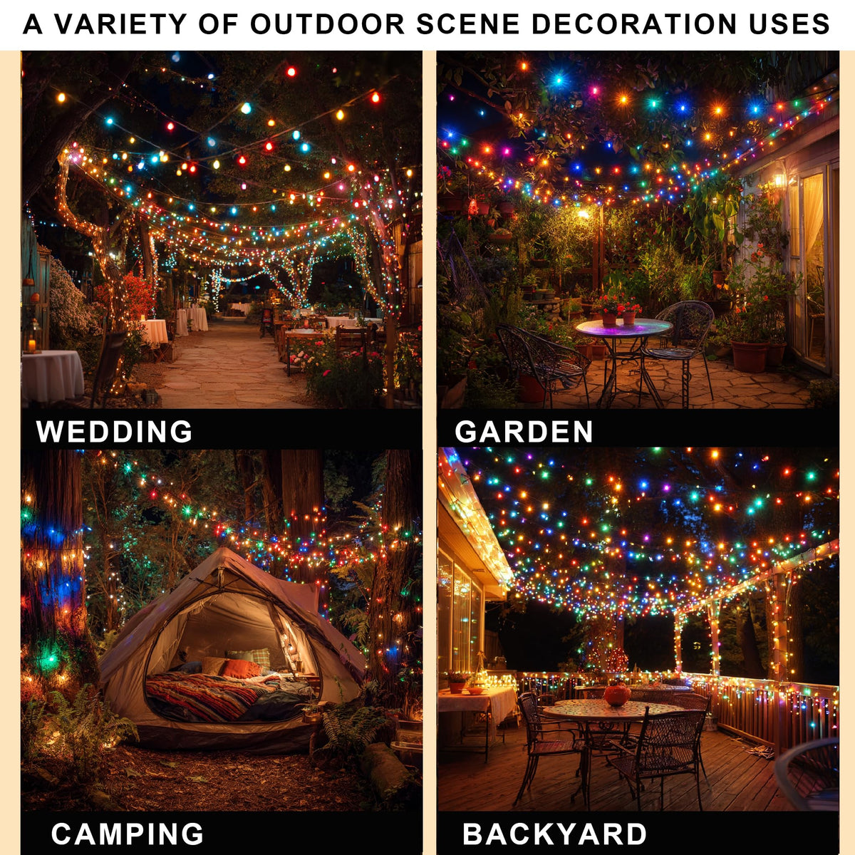 DAZZLE BRIGHT Halloween 300 LED String Lights, 100FT String Lights with 8 Lighting Modes, Halloween Decorations for Party Carnival Supplies, Outdoor Yard Garden Decor (Purple & Orange)