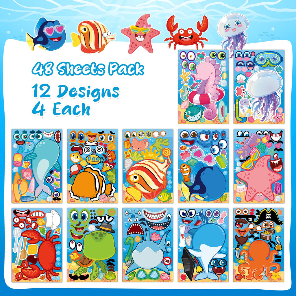 Stickers for Kids Toddler Party Favors Crafts - 48 Sheets