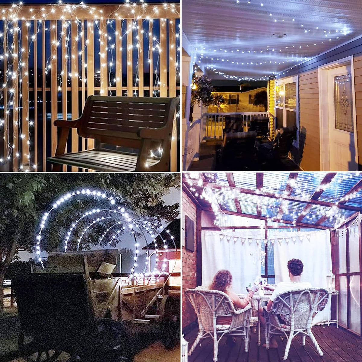 Joomer Solar Fairy Lights, 2-Pack Total 80FT 240LED String Lights, White