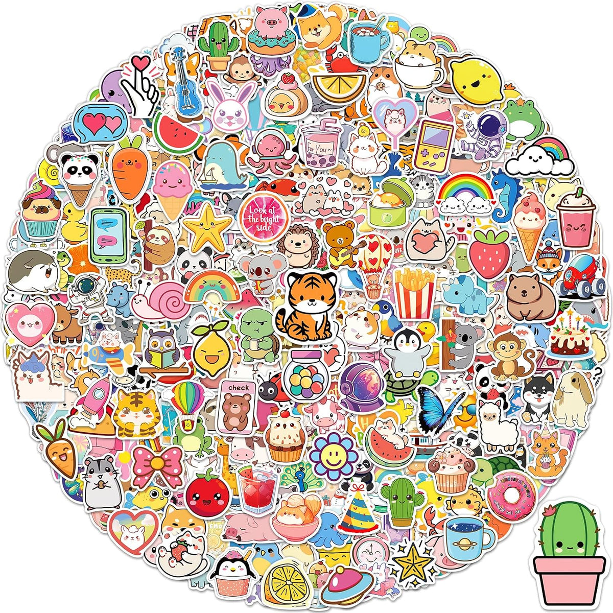 600 Pcs/Pack Water Bottle Stickers for Kids, Cute Vinyl Waterproof Stickers
