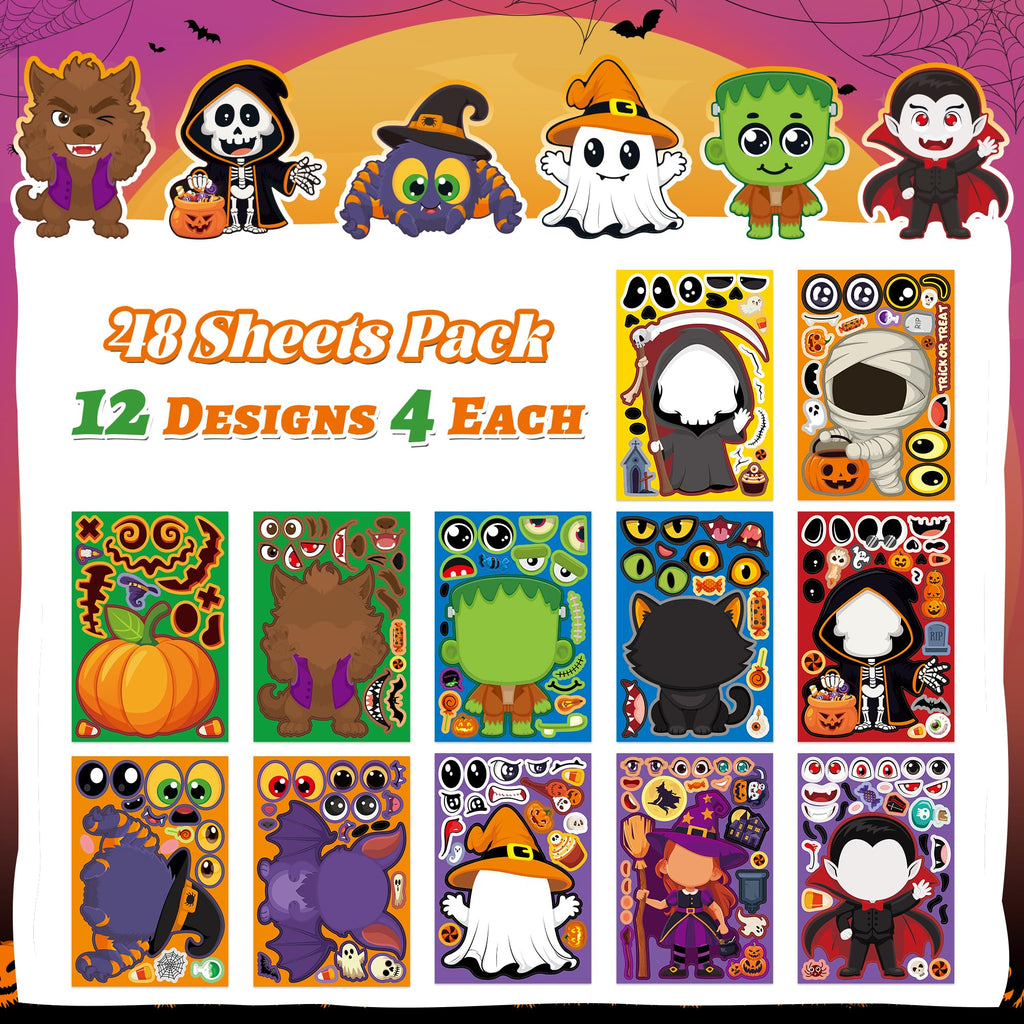 Stickers for Kids Toddler Party Favors Crafts - 48 Sheets