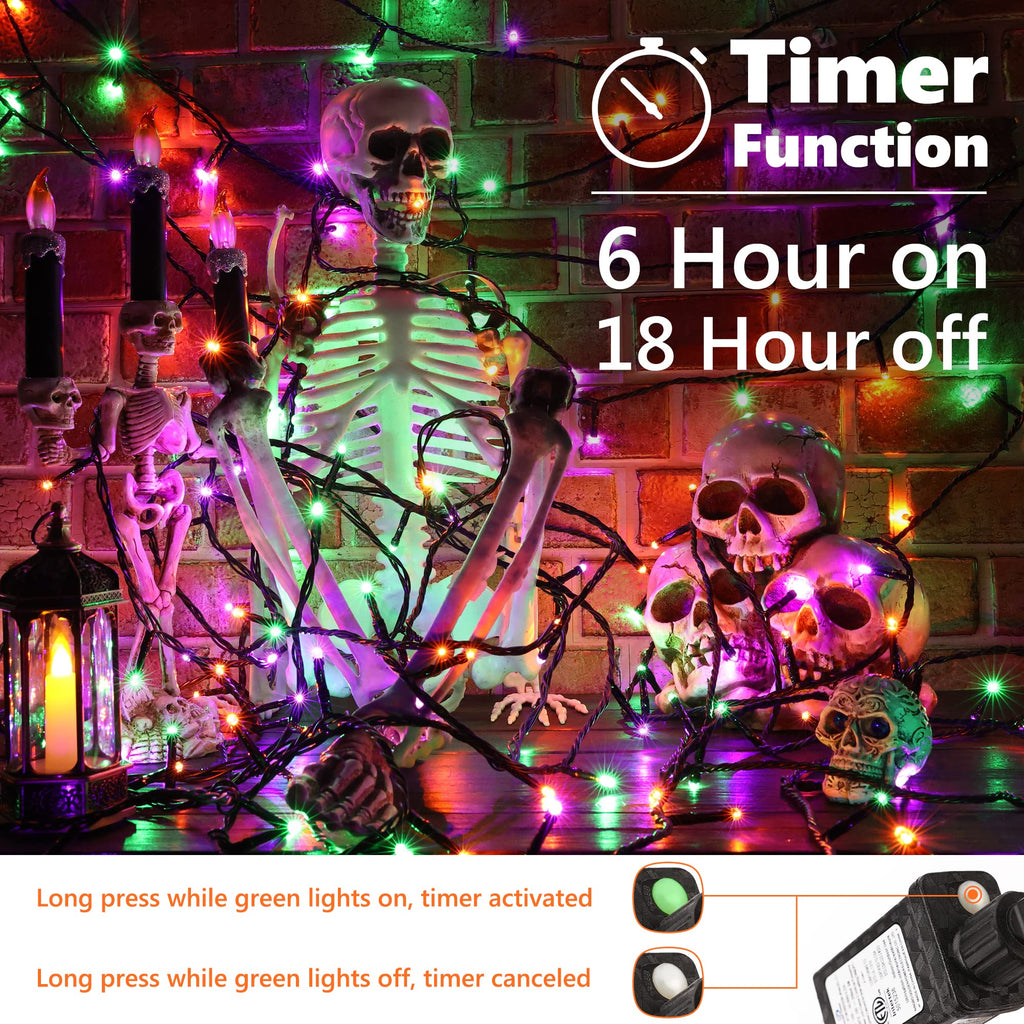 Brizled LED Halloween Lights Indoor Outdoor Orange & Purple String Light