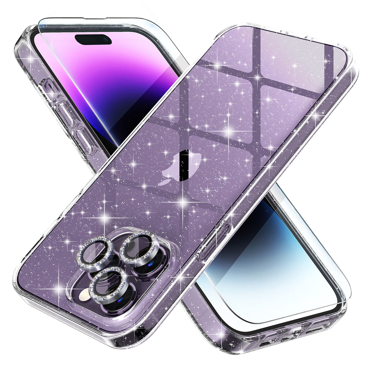 Choiche for iPhone 18 Pro Max Case Clear Women Girly (Glitter Clear)