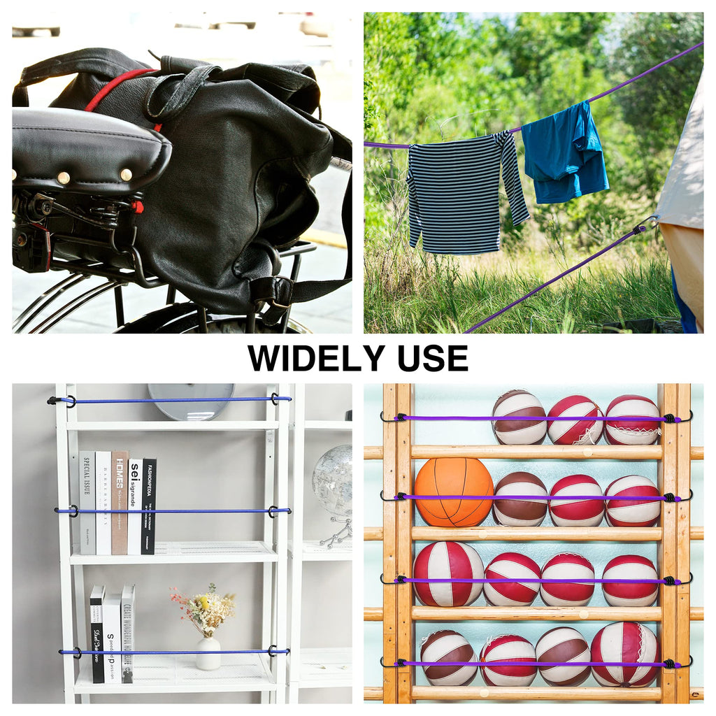WORKPRO 24" Bungee Cords with Hooks, 4 Pack Heavy Duty Outdoor Bungee Strap