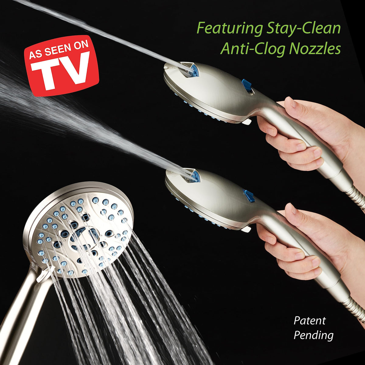 AquaCare 8-mode High Pressure Handheld Shower Head with 2-mode Power Wash