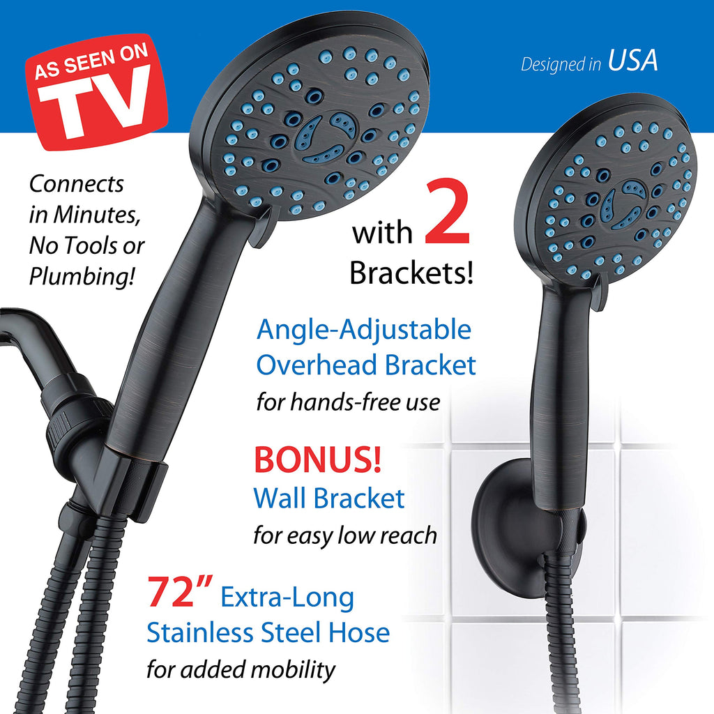 AquaCare 8-mode High Pressure Handheld Shower Head with 2-mode Power Wash