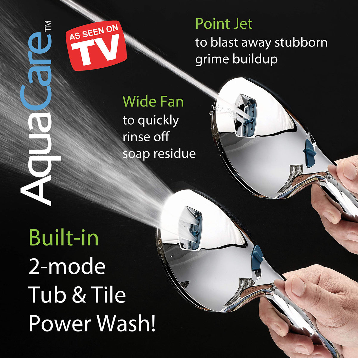 AquaCare 8-mode High Pressure Handheld Shower Head with 2-mode Power Wash