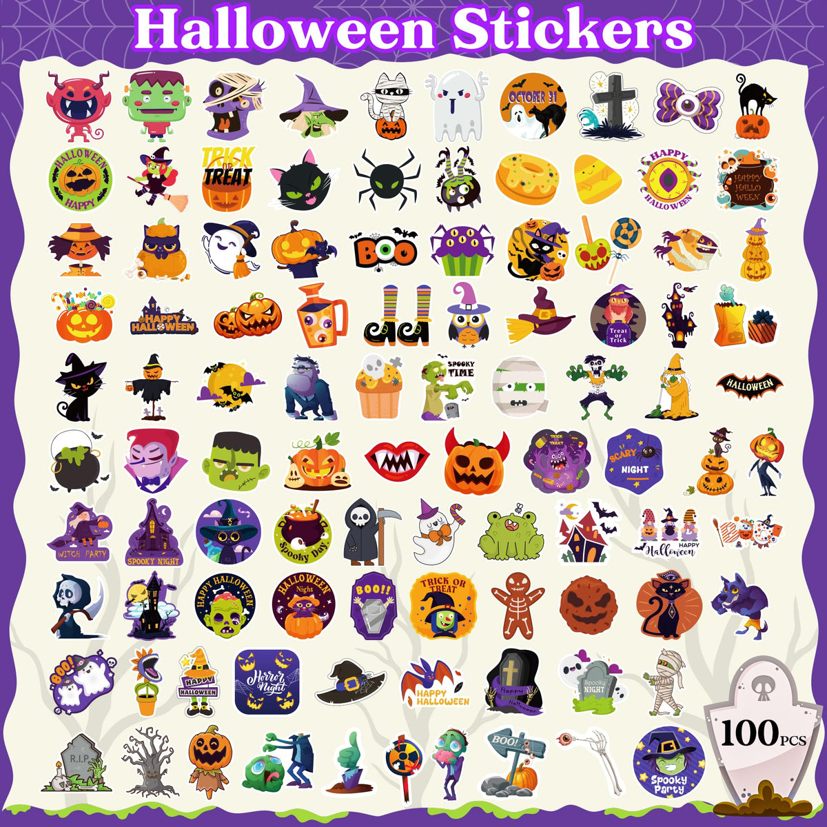 OHOME Fall Stickers | 100 PCS Thanksgiving Stickers for Kids - Vinyl Thanksgiving Games Toys Gifts Activities Essentials Party Favors Supplies - Friendsgiving Crafts Bulk for Classroom Home