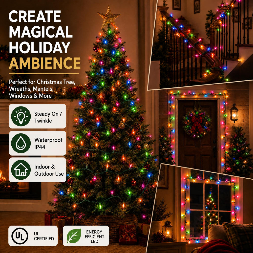 TW SHINE Orange Halloween Lights, 20FT 100 Count Incandescent Mini String Lights, Waterproof Halloween Decorations for Outdoor Indoor Patio Home Party Garden Yard Decor