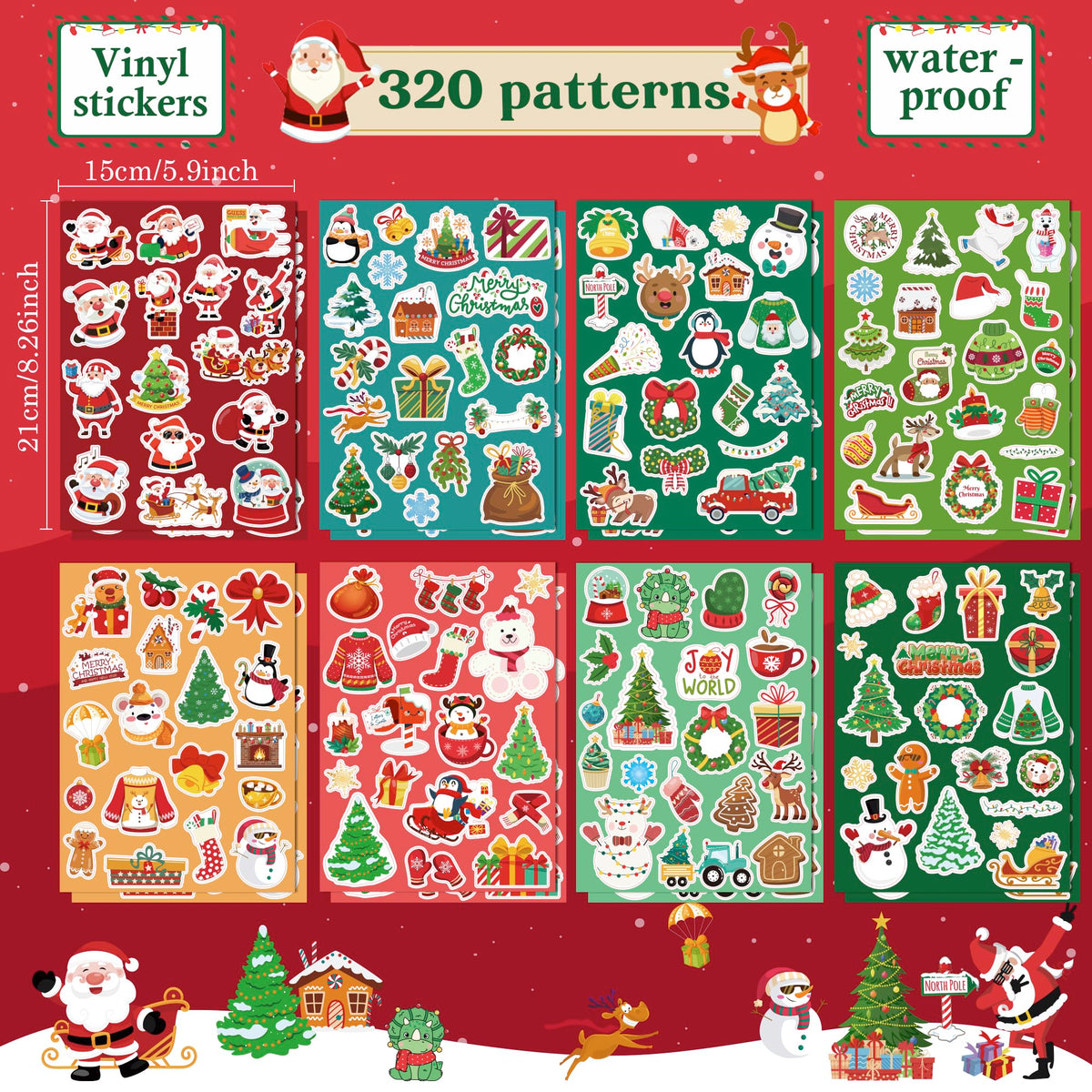 OHOME Fall Stickers | 100 PCS Thanksgiving Stickers for Kids - Vinyl Thanksgiving Games Toys Gifts Activities Essentials Party Favors Supplies - Friendsgiving Crafts Bulk for Classroom Home