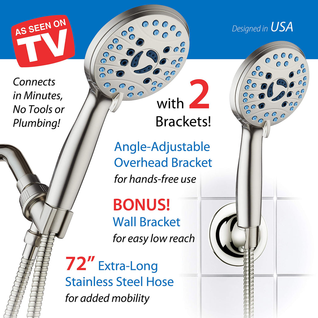 AquaCare 8-mode High Pressure Handheld Shower Head with 2-mode Power Wash