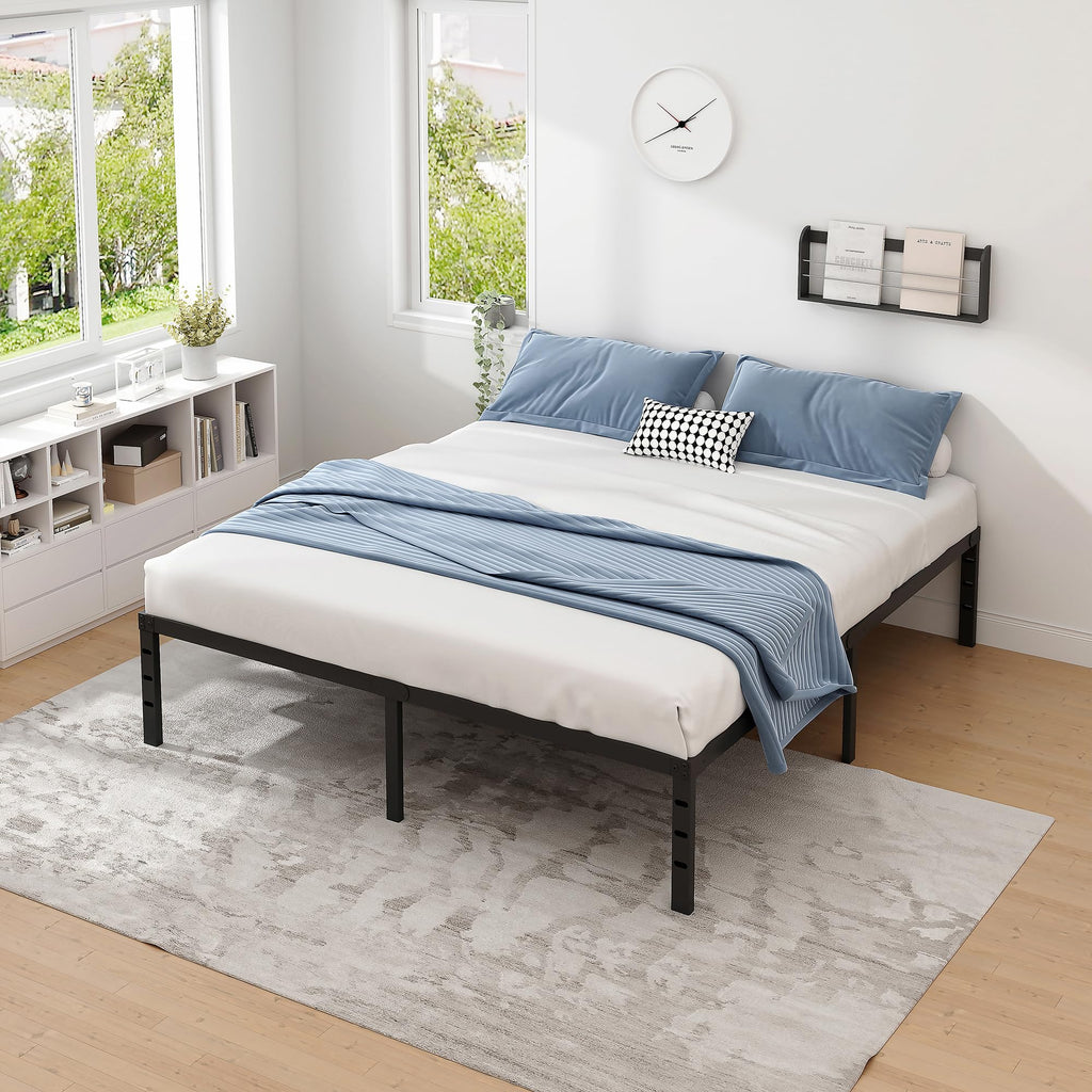NEW JETO Metal Bed Frame,Queen Size Bed Frame with Storage Space,14 Inch