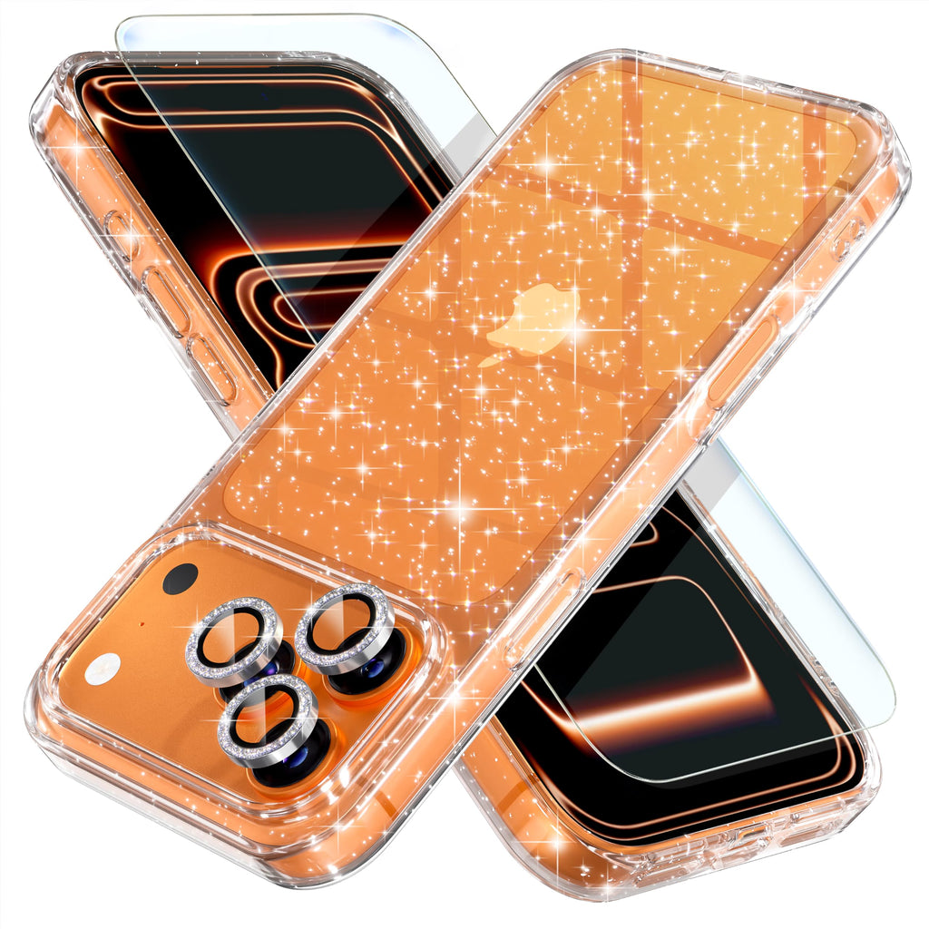 Choiche for iPhone 18 Pro Max Case Clear Women Girly (Glitter Clear)