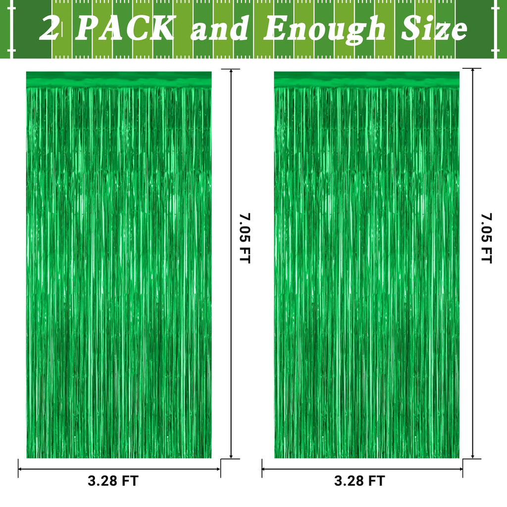 ZATAYE 2 Pack Red Silver Blue Foil Curtain Streamer Decorations