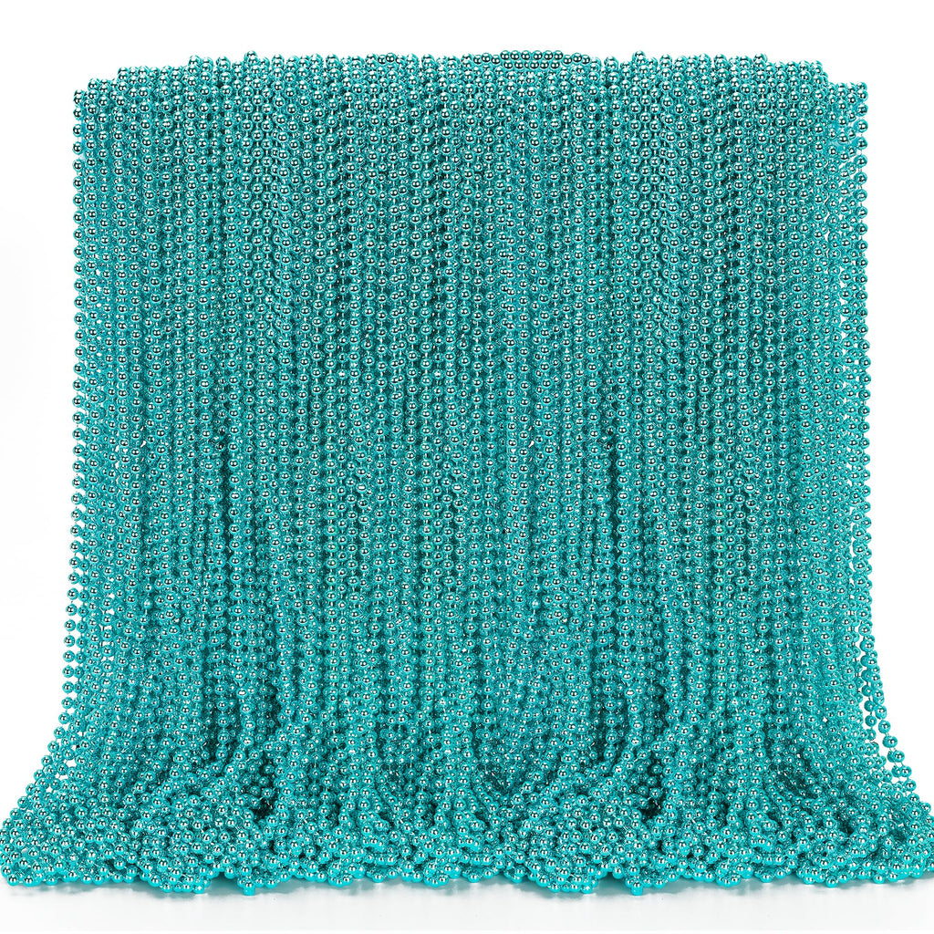 EOBOH Mardi Gras Beads, 12PCS Bead Necklace Party Favors, Metallic 6 Kinds of 33" Beaded Necklaces Costumes Stuff, Festival Parade Throw Accessory Sets for Mardi Gras Celebrations Decorations